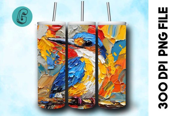 Download Oil Paint Cute Bird Tumbler Wrap 38 - Premium Resources