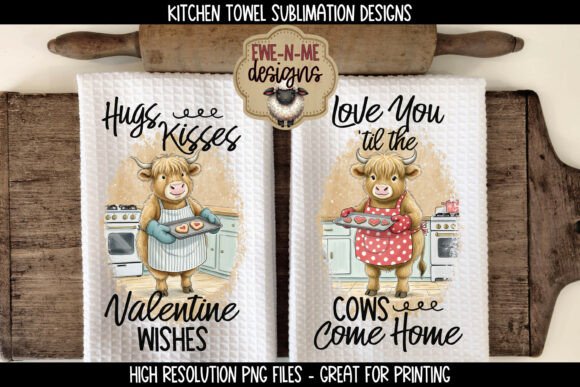 Download Valentine Highland Cow Sublimation Towel - Highland cow sublimation Collection