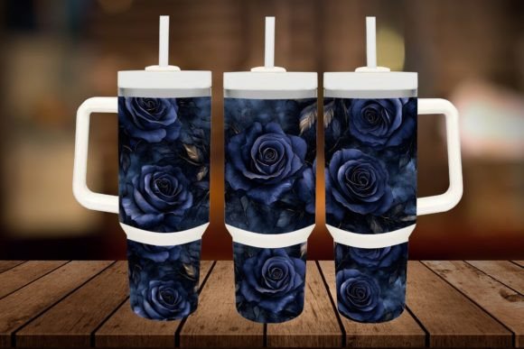 Download 40oz Blue Rose Tumbler Wrap - 40oz Collection