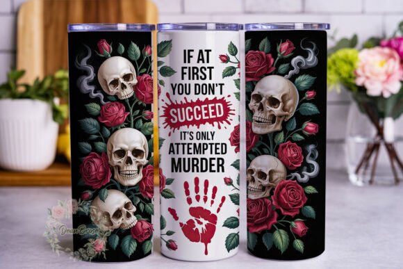 Download Gothic Skull Rose 20oz Tumbler Wrap - 20oz tumbler wrap Collection