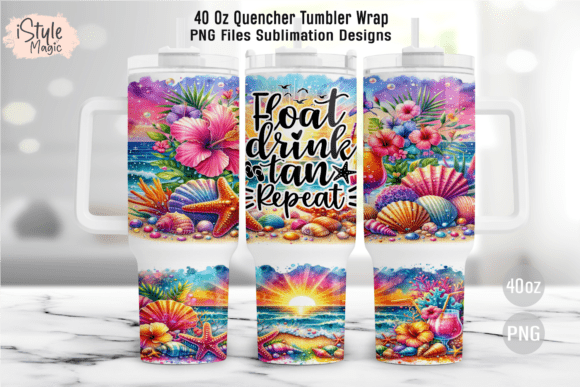 Download Summer Beach 40oz Tumbler Wrap PNG - 40oz Collection