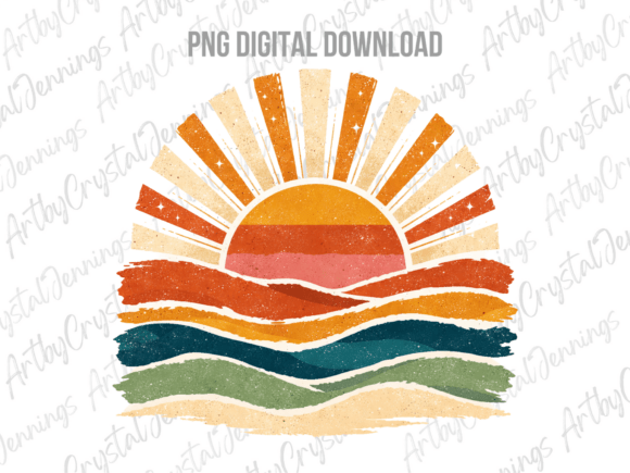 Download Vintage Sea Retro Ocean Sun Summer PNG - Summer png Collection