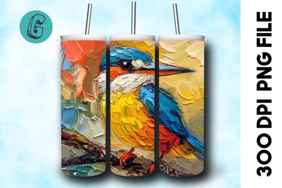 Download Oil Paint Cute Bird Tumbler Wrap 30 - Premium Resources