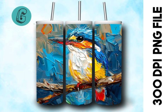 Download Oil Paint Cute Bird Tumbler Wrap 26 - Premium Bundle