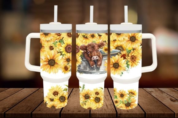Download Sunflower and Baby Highland Cow 40oz - 40oz Collection