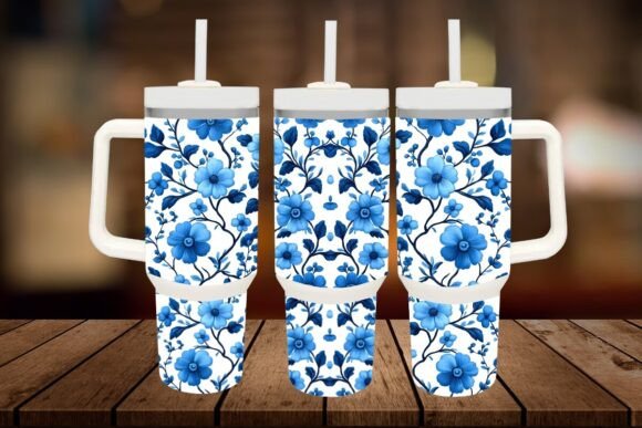 Download Blue Floral 40oz Quencher Tumbler - 40oz Collection