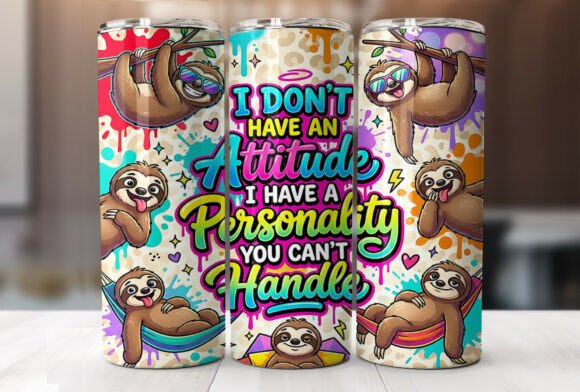 Download Funny Sloth Quote 20oz Tumbler Wrap PNG - 20oz tumbler wrap Collection