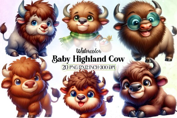Download Baby Highland Cow Sublimation Clipart - Highland cow sublimation Collection
