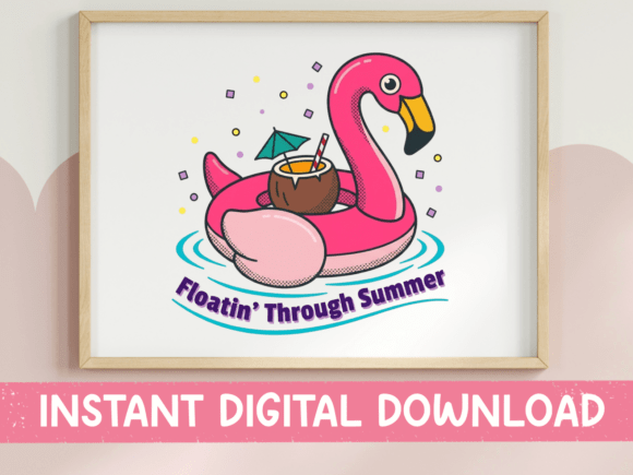 Download Floatin' Through Summer Flamingo Design - Summer flamingo design Collection