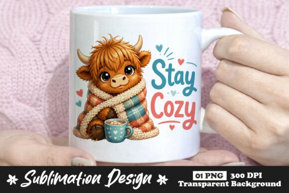 Download Stay Cozy Highland Cow Sublimation PNG - Highland cow sublimation Collection