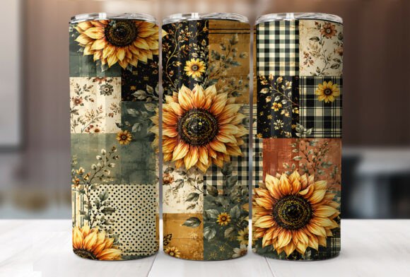 Download Rustic Sunflower Plaid 20oz Tumbler Wrap - 20oz tumbler wrap Collection