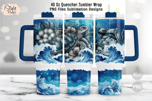 Download Sea Turtle Ocean Wave 40oz Tumbler Wrap - 40oz Collection
