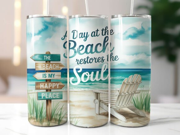 Download Tropical Beach Summer 20oz Tumbler Wrap - 20oz tumbler wrap Collection