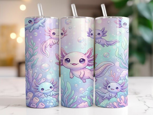 Download Cute Axolotl Pastel 20oz Tumbler Wraps - 20oz tumbler wrap Collection