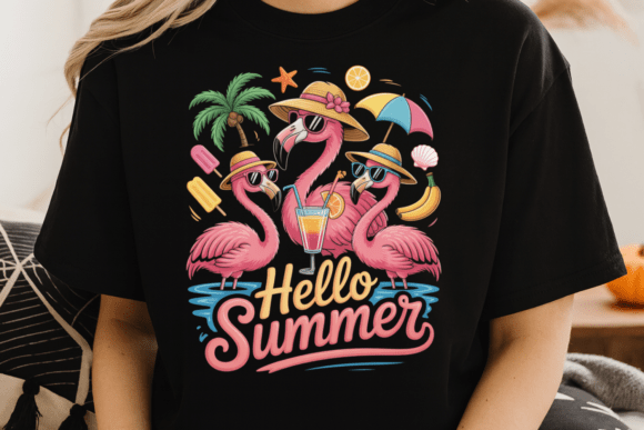 Download Tropical Flamingo Hello Summer PNG - Summer png Collection