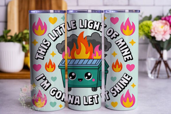 Download Dumpster Fire Kawaii 20oz Tumbler Wrap - 20oz tumbler wrap Collection