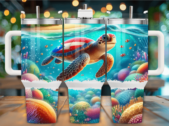 Download Puerto Rico Sea Turtle 40oz Tumbler Wrap - 40oz Collection